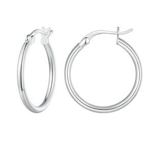 Platinum Plated 925 Sterling Silver Big Hoop Earrings
